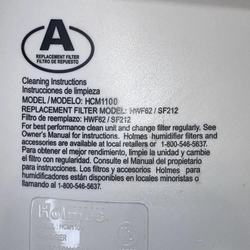 Holmes Room‎ Humidifier HCM1100 White 3 Settings